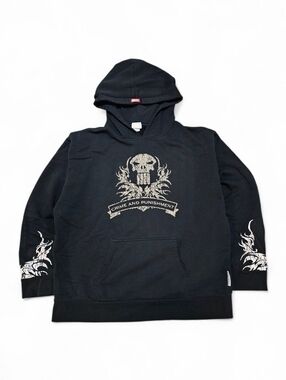 Universal Studios Marvel Crime And Punishment Black Pullover Hoodie